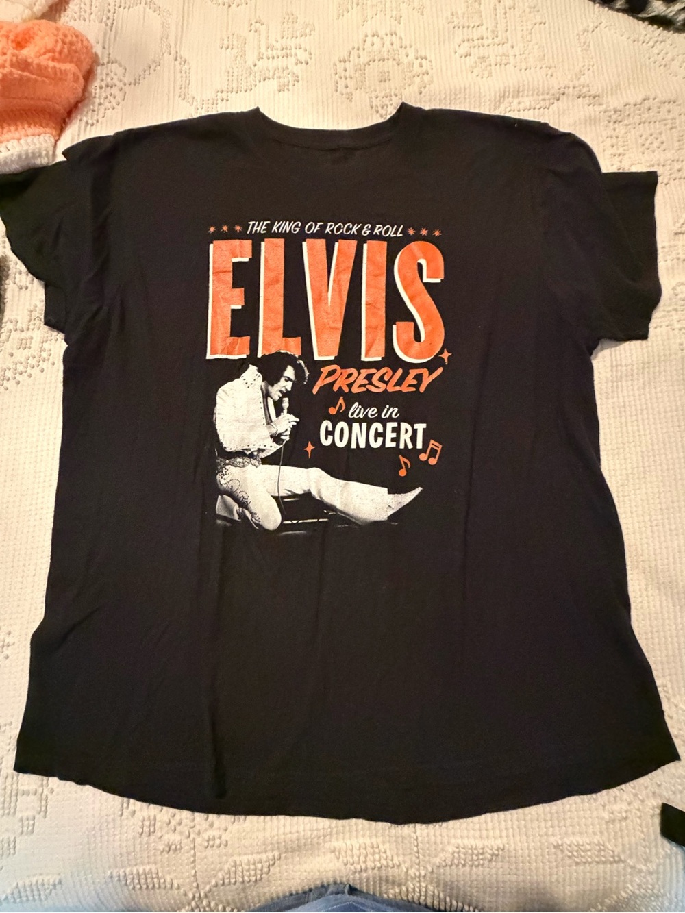 Black Elvis Presley Graphic Tee - Live in Concert